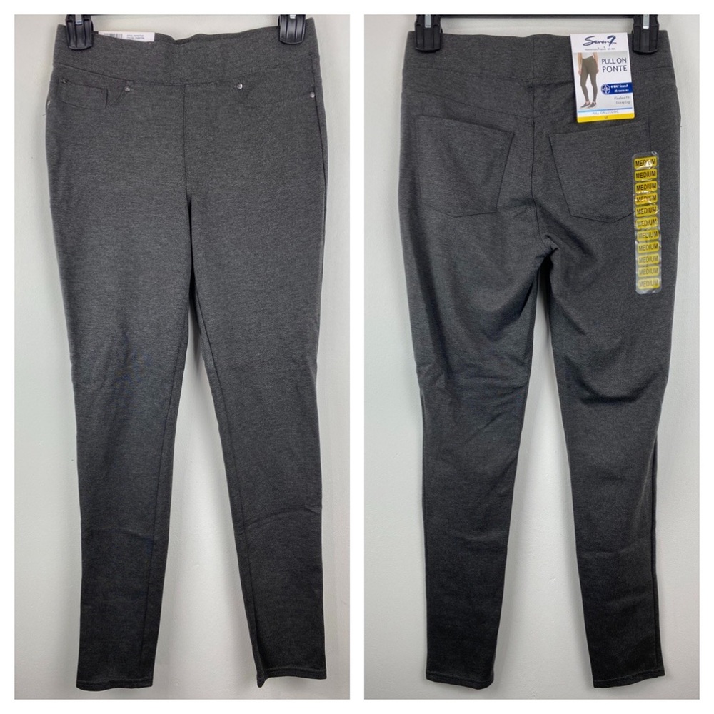 Seven7 size Medium Women’s Charcoal Gray Pull On Skinny Stretch Leggings